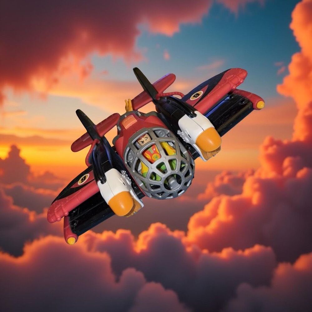 Fisher Price IMAGINEXT Sky Racers TWIN EAGLE Fighter Airplane #1 Pilot Figure